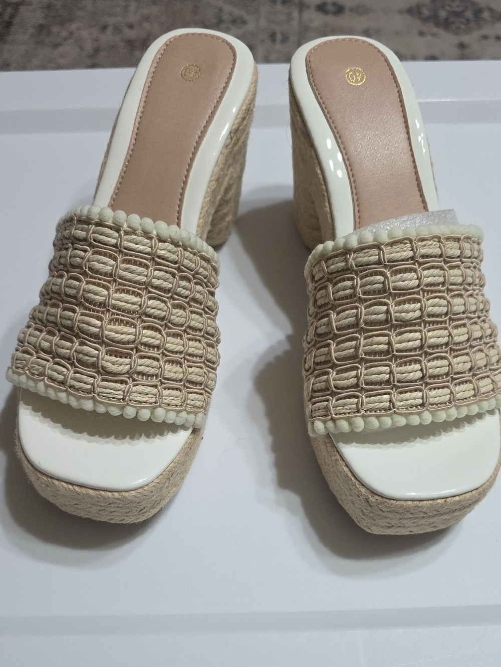 Neutral Woven Espadrille Wedge Slides - DV by Dolce Vita